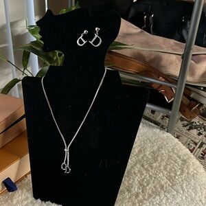 Christian Dior Jewelry Set Necklace with hook Earrings